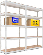 HOMEDANT 5 Tier Storage Shelves Adjustable Laminated Boltless Garage Metal by TheBestOrganizingSolution