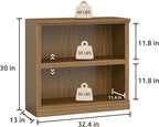 Bevfint Bookcase, 2 Tiers S Bookshelf Open Storage Organization, Floor Standing - Image 2