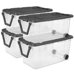 Sterilite 4-Pack Modular Stacker Box, Durable Clear Plastic Storage Bins by Sterilite