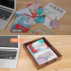 Bamber Wood Letter Tray Wooden Desk Organizer Paper Document File Tray - Image 4