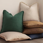 Foindtower Set of 2 Decorative Linen Fringe Throw Pillow Covers Cozy Boho - Image 6