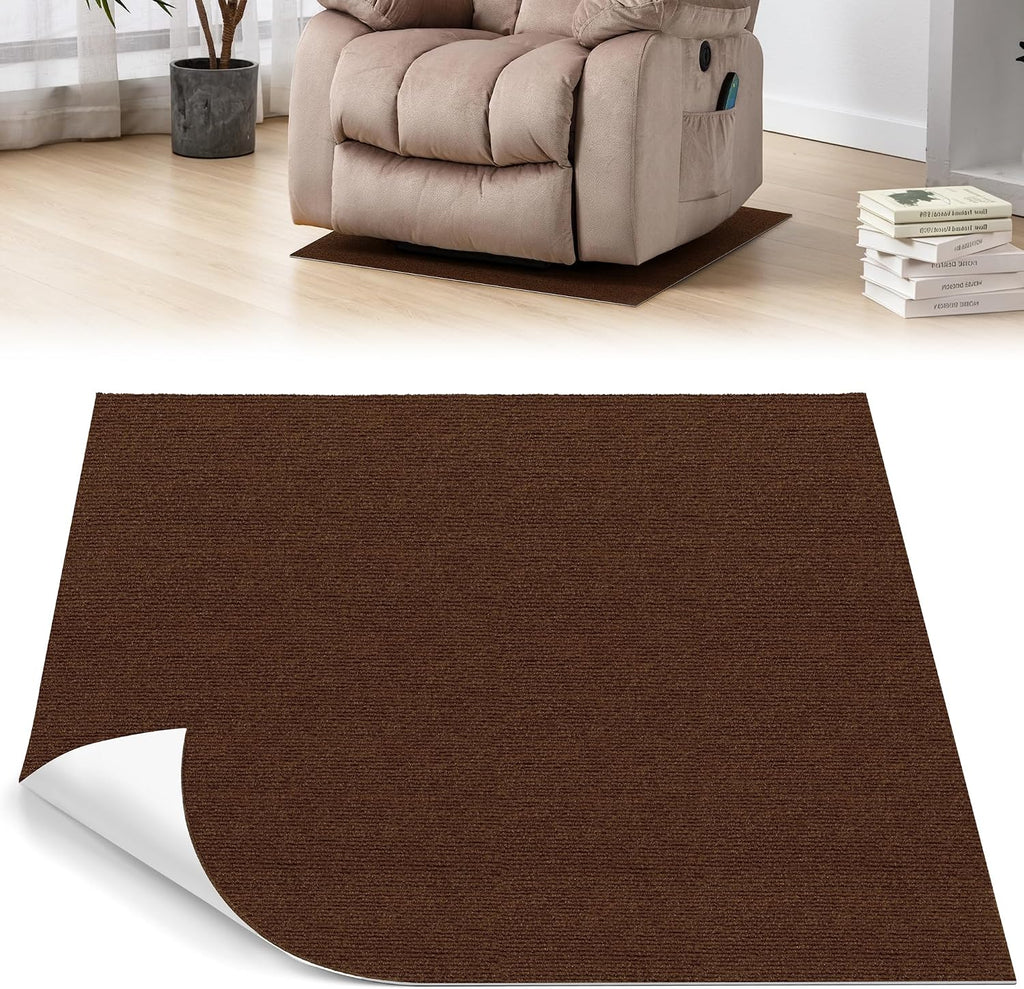 Recliner Pads for Hardwood Floors, 30" X 30" Non Slip Recliner Grippers, Furniture Pads Hardwood Floor Protectors for Furniture, Fits Recliners, Office Chair, Swivel Chairs, Brown