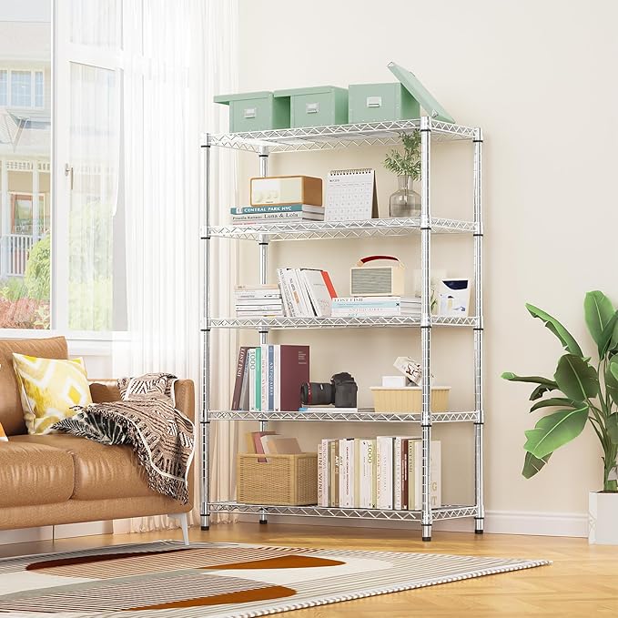 M MZG 1750 LBS Storage Shelves 5-Tier Utility Shelving Unit Steel Organizer - Image 2