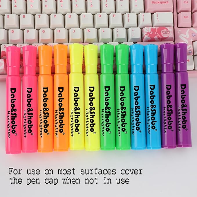 Dabo&Shobo Highlighters 108 Pack, Tank Style Highlighters Assorted Fluorescent - Image 6