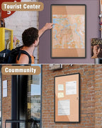 Mifuro 36"x24" Enclosed Bulletin Board, Lockable Weather-Resistant Aluminum - Image 8