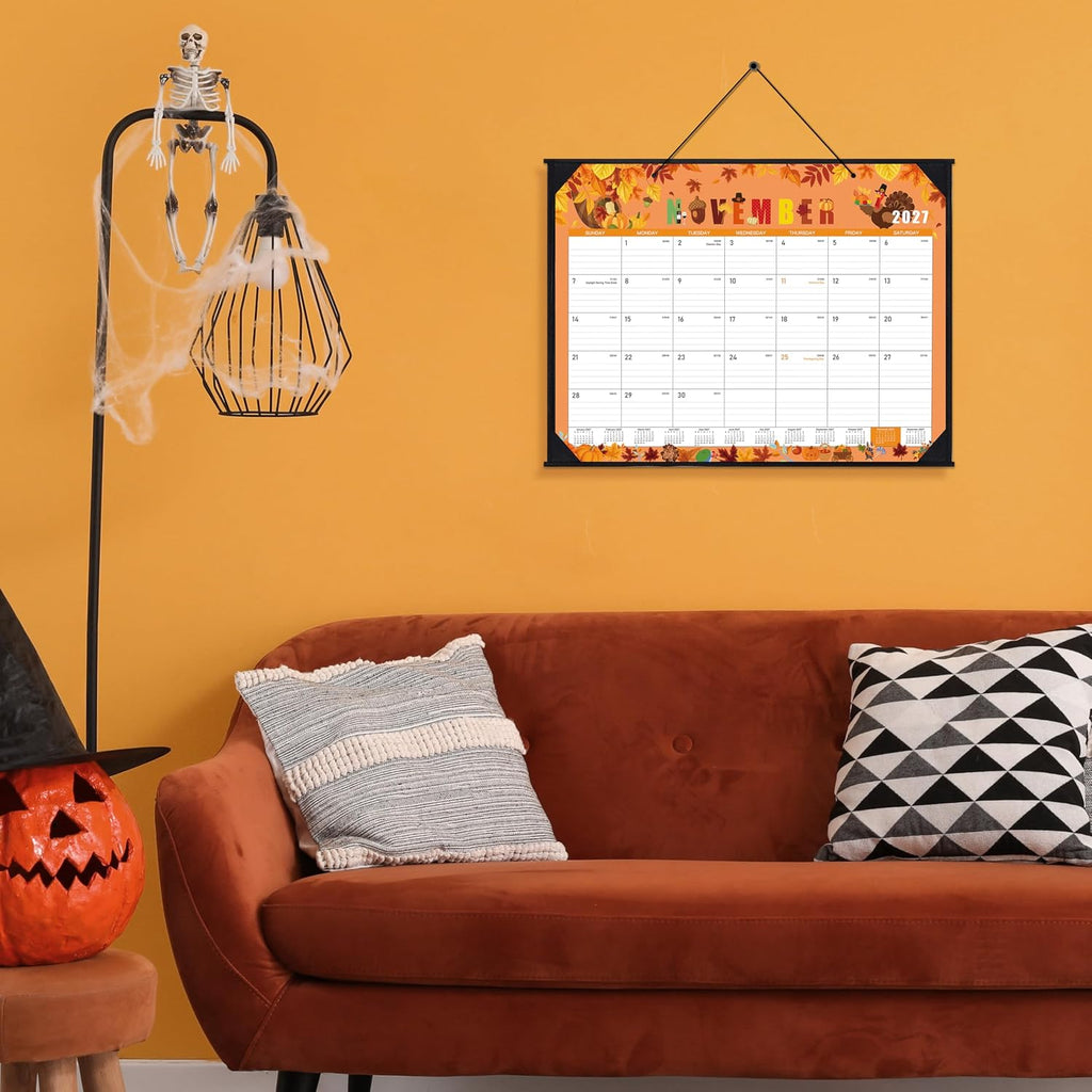 Desk Calendar 2026-2027, July 2026 - December 2027, 22"×17" | 18 Monthly Large Desk Calendar 2026-2027, 2 Corner Protectors & 2 Hanging Hooks, Large Ruled Blocks