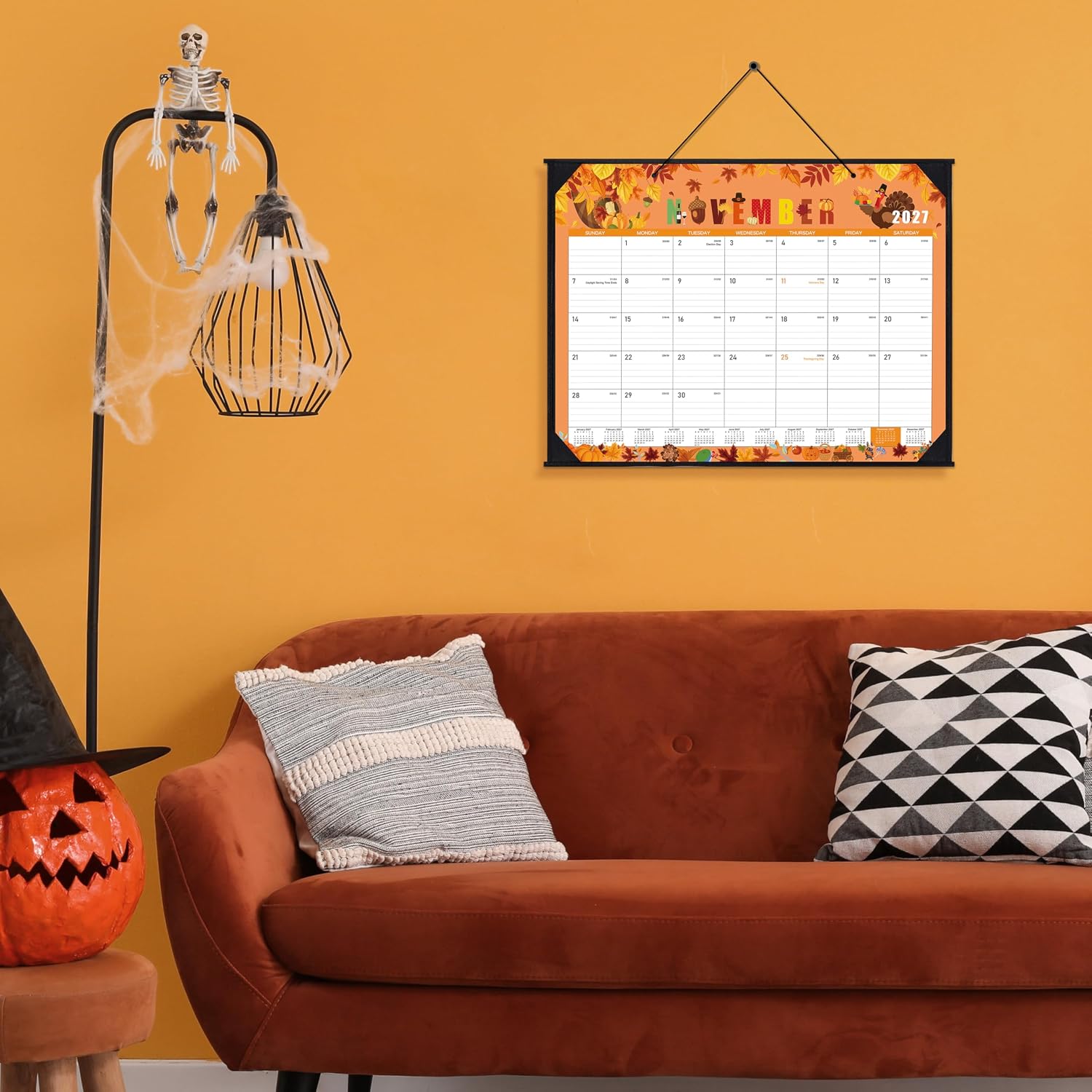 Desk Calendar 2026-2027, July 2026 - December 2027, 22"×17" | 18 Monthly Large Desk Calendar 2026-2027, 2 Corner Protectors & 2 Hanging Hooks, Large Ruled Blocks