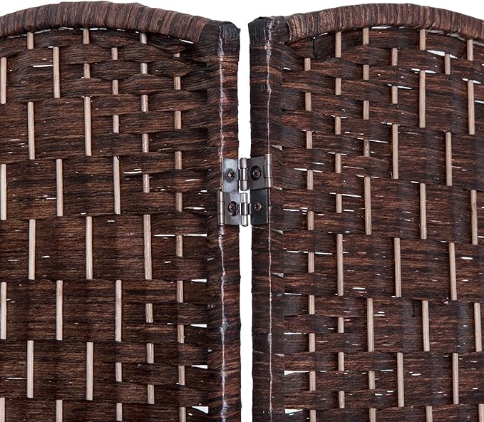 HOMCOM Room Divider, 4 Panel Folding Privacy Screen, 6FT Tall Portable Wicker - Image 6