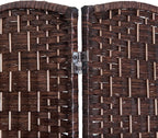 HOMCOM Room Divider, 4 Panel Folding Privacy Screen, 6FT Tall Portable Wicker - Image 6