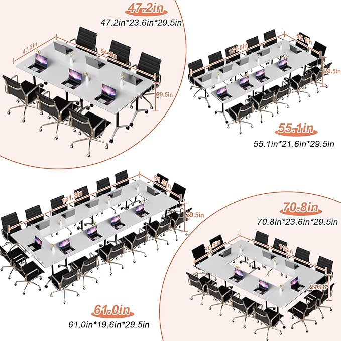 Conference Table Flip Top Mobile Conference Room Tables, Folding Conference - Image 4