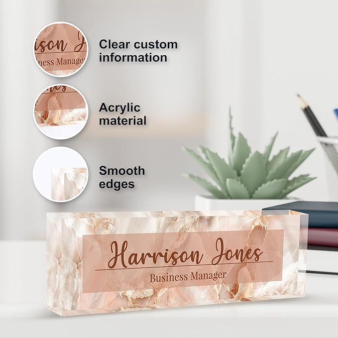 Personalized Name Plate for Desk, Custom Desk Name Plate, Acrylic Name Plate - Image 3