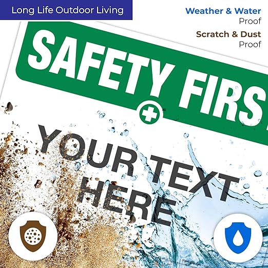 Custom Safety First Sign, OSHA Sign, 10x14 Inches, Rust Free .040 Aluminum - Image 5
