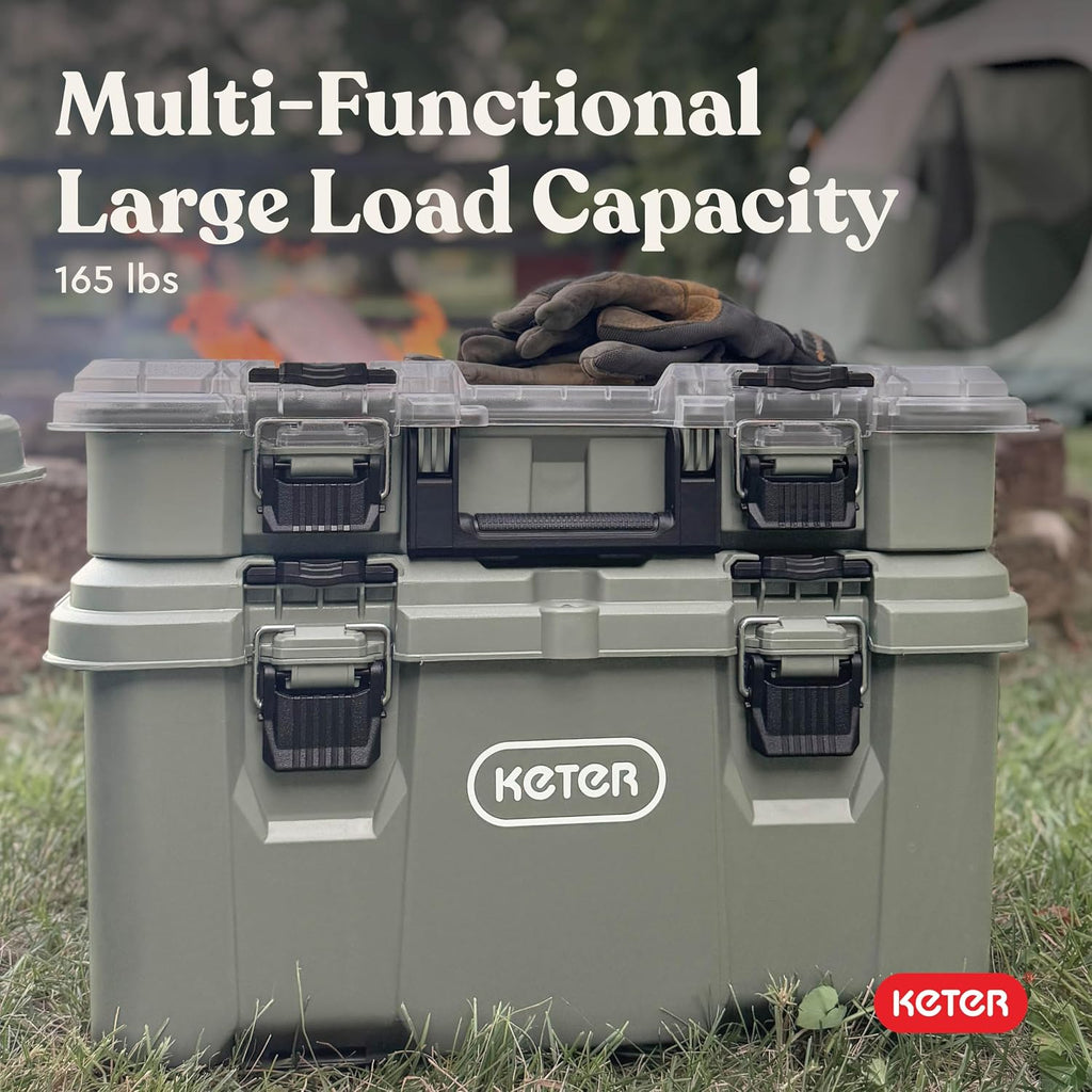 keter stack-n-roll outdoor gear organizer, 3-piece rolling storage, view 10