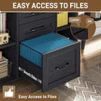 Vabches File Cabinet with 3 Drawers, Farmhouse Lateral File Cabinet Fits Files - Image 4