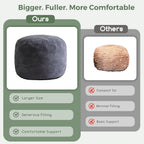 higogogo round stuffed pouf ottoman, corduroy poufs with, package contents