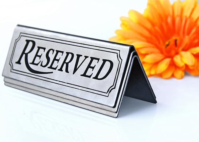 New Star Foodservice Stainless Steel Table Tent Sign, 4.75"x 1.75") - Image 4