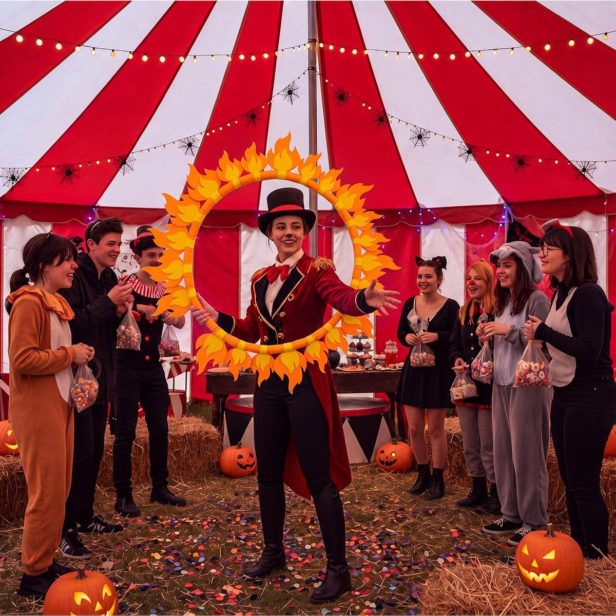 Yalikop 27 in Fun Halloween Circus Fire Ring Hoop Costume Prop