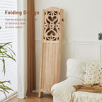 ALeesing 4 Panel Room Divider Fully Assembled, Carved Room Dividers and Folding - Image 4