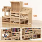 wooden model kit tool organizer storage rack, paint, close-up detail