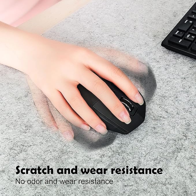Large Felt Desk Mat, 39.4''x19.69'' Non-Slip Desk Pad Protector, Keyboard Mat - Image 4