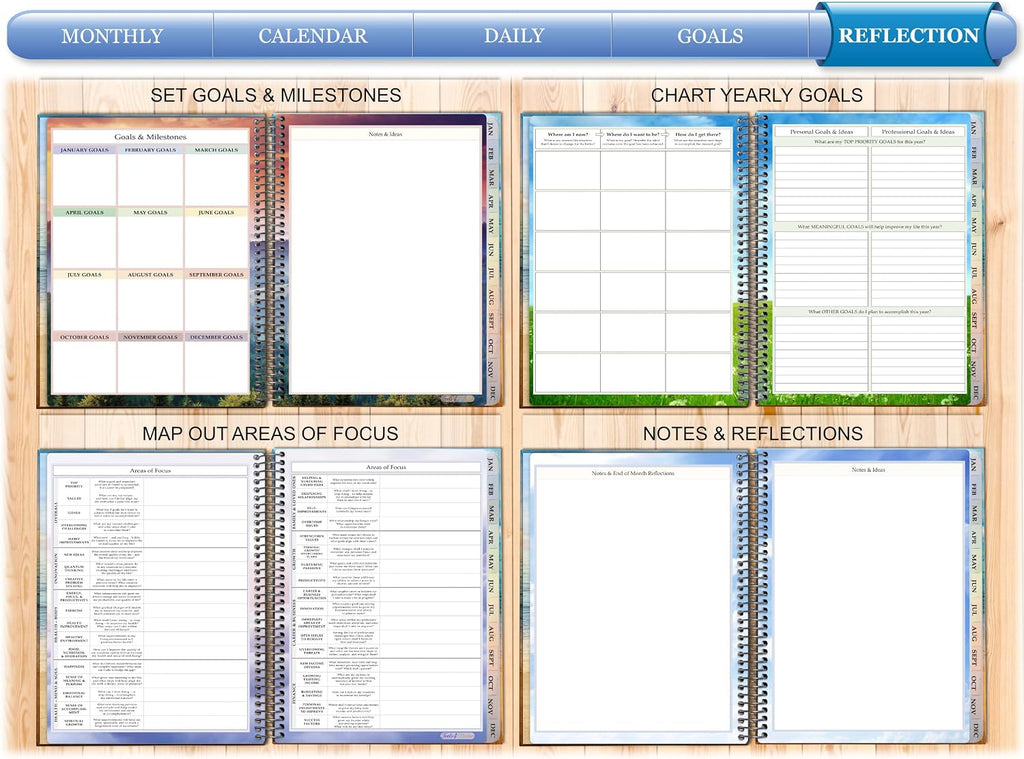 Planner 2026-2027 - Daily Weekly and Monthly Calendar with Stickers, Tabs, Pocket & Thick Paper - 15 Month Academic Year - Spiral Bound 8.5x11 Hardcover - A6J7 - Life is Short