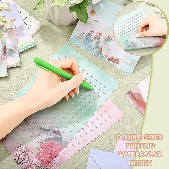 TaoBary 160 Pcs Stationery Paper Set 50 Double Sided Stationery Papers - Image 6
