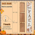 Hello Fall Porch Sign 47" Thanksgiving Day Wooden Door Sign Large Autumn - Image 6