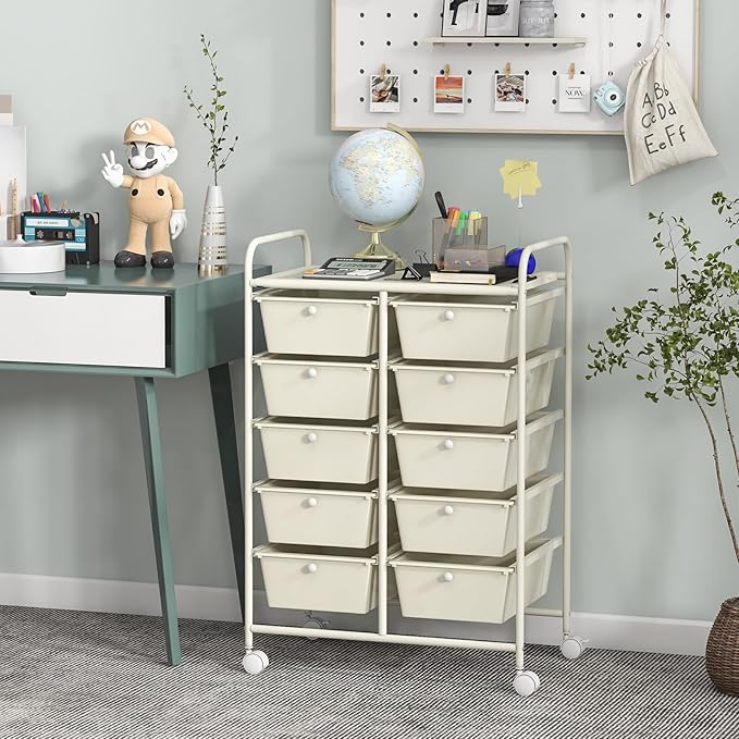GLACER 10 Drawer Rolling Cart, Storage Cart - Image 2