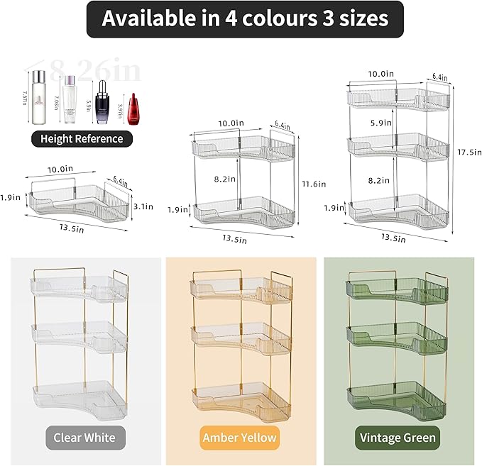 YCIA&DONE Corner Bathroom Counter Organizer, Makeup Organizer - Image 5