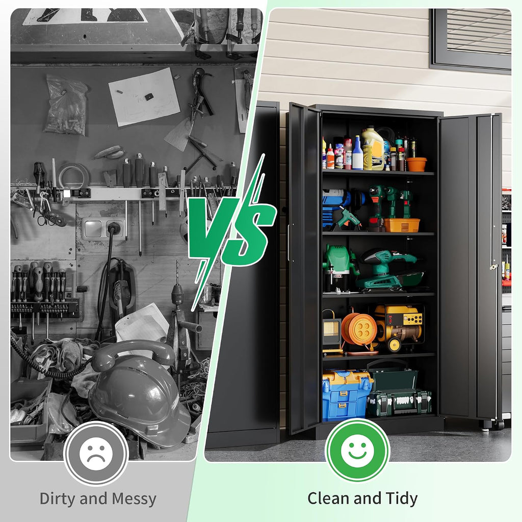 metal garage storage cabinet, durable metal storage solution, view 9