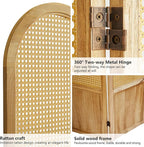 Asnefeli Room Divider 4 Panel, Folding Privacy Screen, Foldable Wood Divider - Image 3