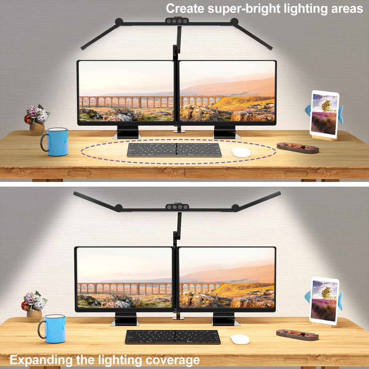 micomlan led desk lamp with clamp, architect desk shown in use