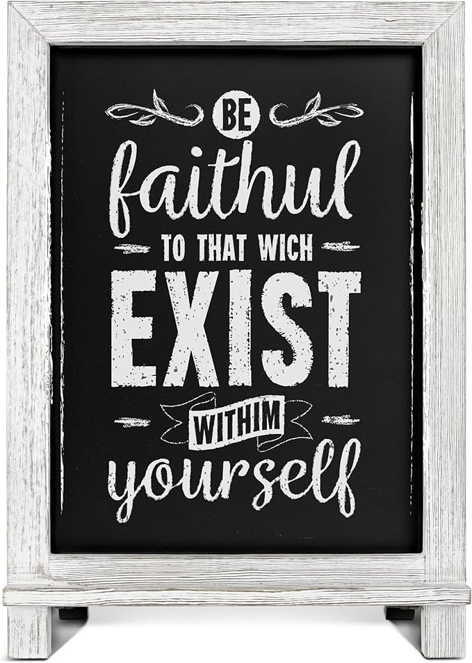Rustic Whitewash Tabletop Chalkboard Sign/Hanging Magnetic Wall - Image 8
