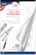 Helix - 100% Rag Vellum Paper Pad - 11 Inch x 17 Inch - 50 Sheet Pad - by MapedHelixUSA
