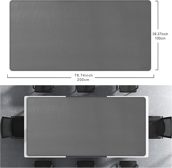 CENNBIE MAX200 78.7" x 39.4" Leather Desk Mat, Extra Large Desk Pad Blotter - Image 2