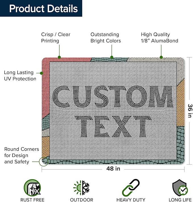 Custom Sign, Custom Street Sign, 11 Font Colors, 13 Font Styles, 4 Hole Options - Image 6