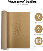 YSAGi Leather Desk Protector, Office Mat, Large Mouse Mat, Non-Slip PU Leather - Image 4