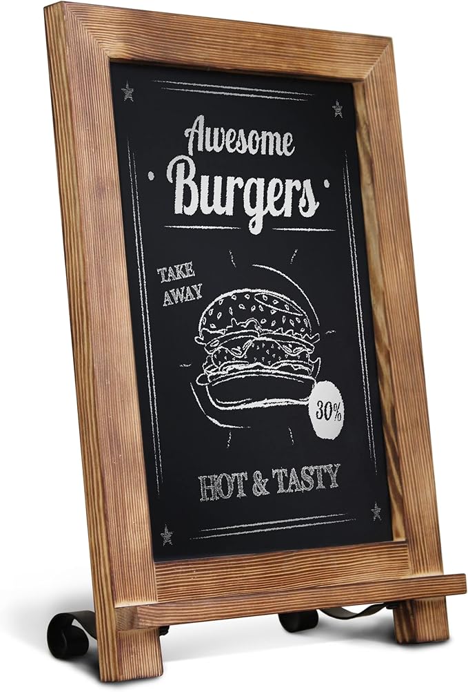 HBCY Creations Rustic Torched Wood Tabletop Chalkboard by HBCYCreations