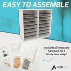 AdirOffice Wooden Adjustable organizerserature Organizer, 16 Compartment Office - Image 6