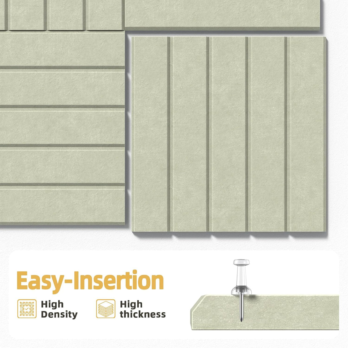 Large Cork Board for Walls Bold-Stripe Bulletin Board with 60 Adhesive Tabs