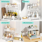 Beleeb Under Sink Organizer, Extra-Wide Upgrade, 1 Pack 2 Tier Metal Slide Out - Image 5