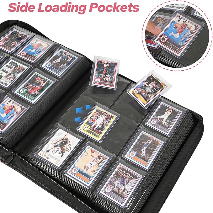 Sibonic 9 Pocket TopLoader Binder, Holds 360 3”x4” Toploader Hard Cases - Image 3