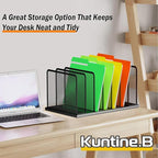 Kuntine.B Desk File Organizer 7 Upright Mesh Desktop Organizer File Sorter - Image 5