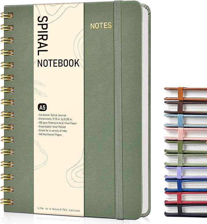 Dotted Spiral Journal Notebook, A5 Hardcover Spiral Journals by Unknown