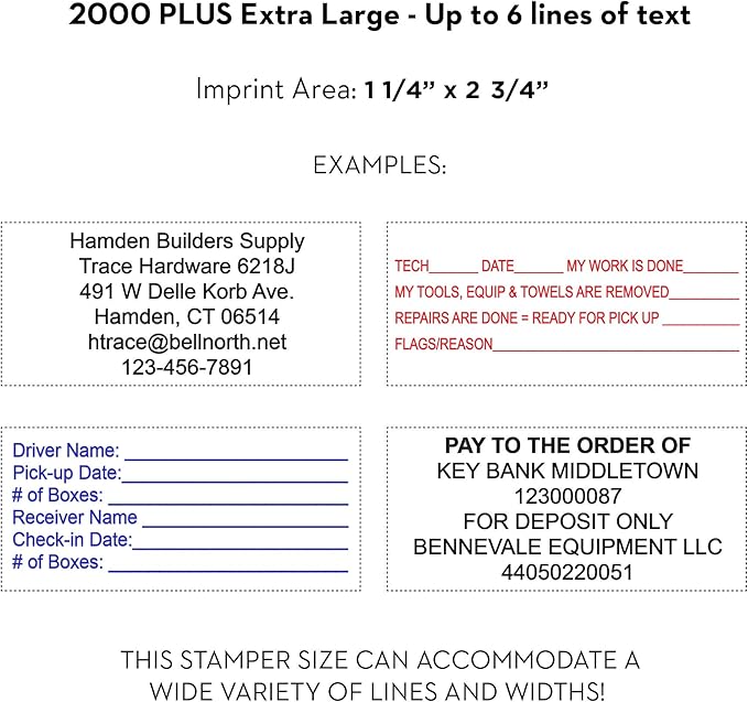 COLOP Extra Large Size Self Inking Custom Text Stamp - Image 2