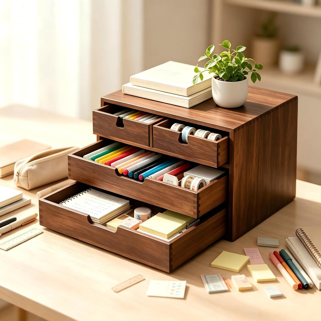 deayou bamboo desk organizer, 100% natural bamboo desktop, main product view