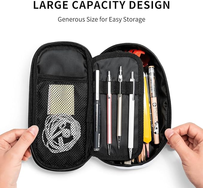Black And White Soccer Ball Pencil Case Big Capacity Storage Pencil Pouch - Image 5