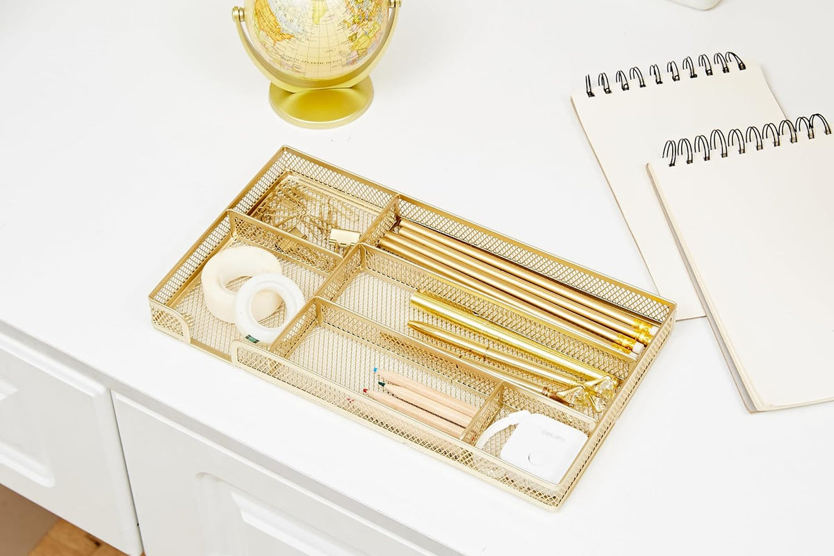Annova Desk Drawer Organizer Tray for Office Organization - Metal Mesh - Stor...