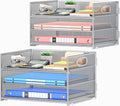 Subekyu 2-Pack 3-Tier Silver Metal Mesh Desk Paper Letter Tray & File Sorter by SUBEKYU