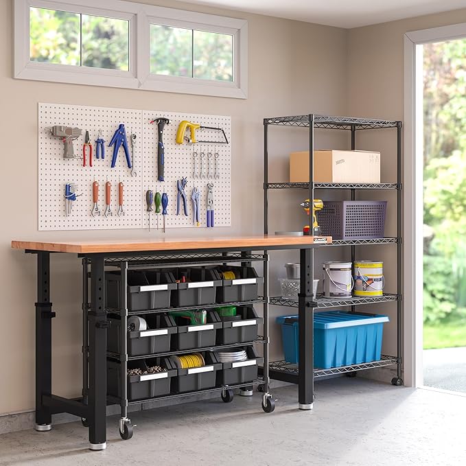 Seville Classics Heavy Duty NSF Bin Rack Solid Steel Wire Shelving Storage Unit - Image 3